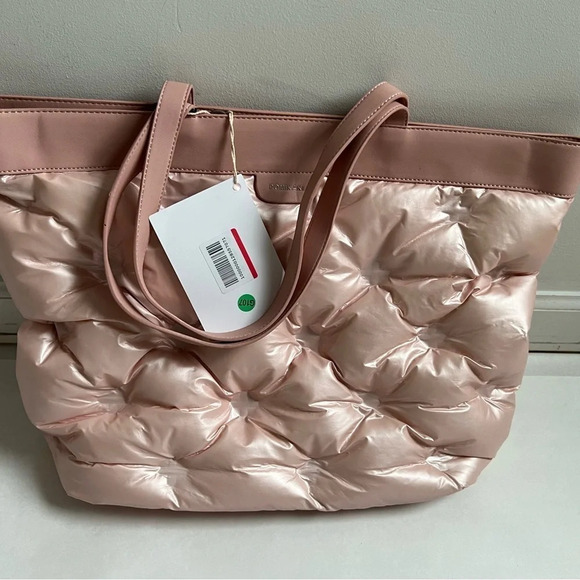 POMIKAKI Italy Light Pink Quilted Shoulder Large bag woman NWT shopper purse - Picture 2 of 8